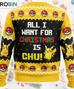 All I Want Picachu Pokemon Ugly Christmas Sweater