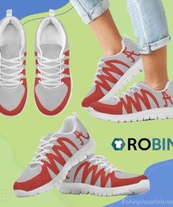 America Alabama Crimson Tide Silver Breathable Running Sneaker America Alabama Crimson Tide Silver Breathable Running Sneaker