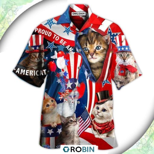 America Proud To Be An Cat Casual Button-Down Shirt