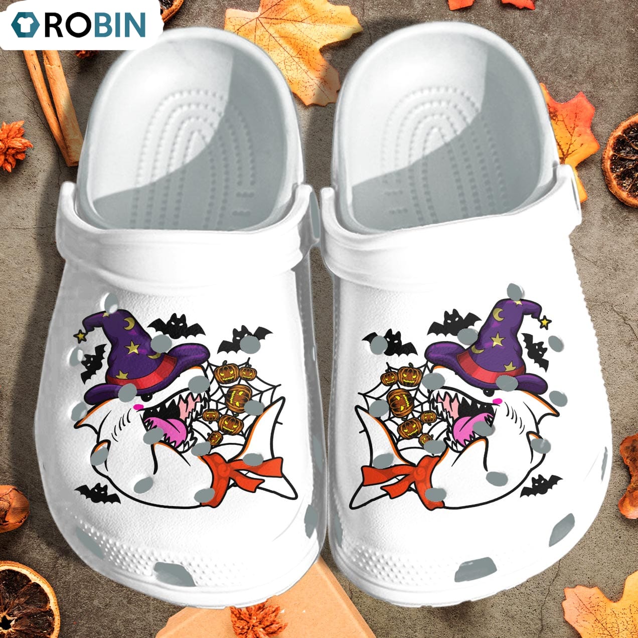 Angry Shark Witch Crocs Shoes - RobinPlaceFabrics
