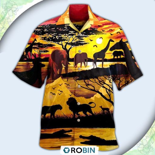 Animals Safari Where Life Begins Casual Button-Down Shirt
