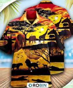 Animals Safari Where Life Begins Casual Button-Down Shirt Animals Safari Where Life Begins Casual Button-Down Shirt