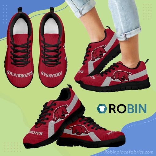 Arkansas Razorbacks Line Logo Breathable Running Sneaker