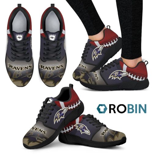 Awesome Baltimore Ravens Breathable Running Shoes For Football Fan