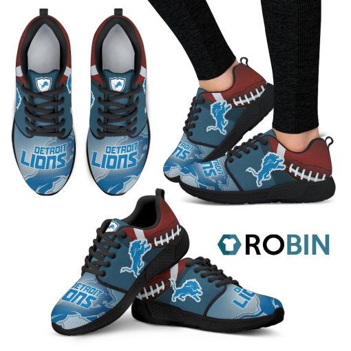 Awesome Detroit Lions Breathable Running Shoes For Football Fan