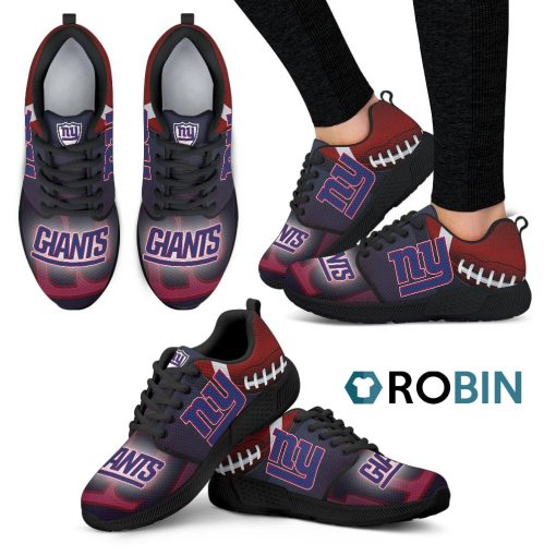 Awesome New York Giants Breathable Running Shoes For Football Fan