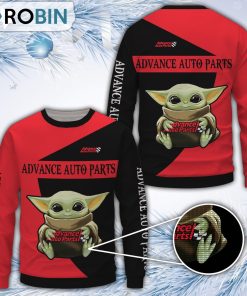 Baby Yoda Advance Auto Parts Merry Christmas All Over Print Ugly Sweater