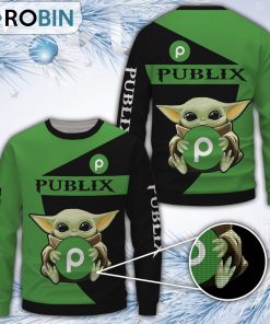 Baby Yoda Baby Yoda Publix Merry Christmas All Over Print Ugly Sweater