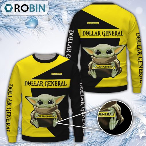 Baby Yoda Dollar General Merry Christmas All Over Print Ugly Sweater