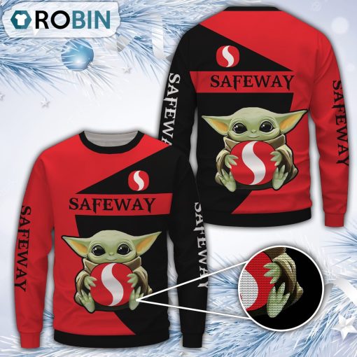 Baby Yoda Hug Safeway Merry Christmas All Over Print Ugly Sweater