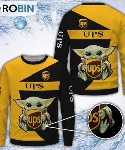 Baby Yoda Ups Merry Christmas All Over Print Ugly Sweater