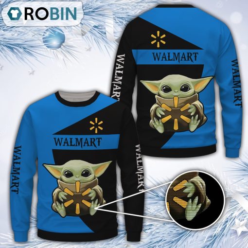 Baby Yoda Walmart Merry Christmas All Over Print Ugly Sweater