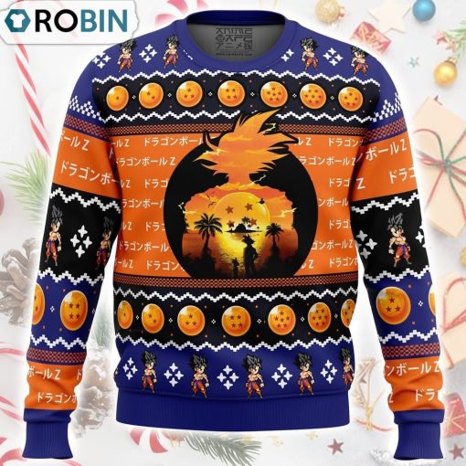 Beautiful Sunset Dragon Ball Z Ugly Christmas Sweater