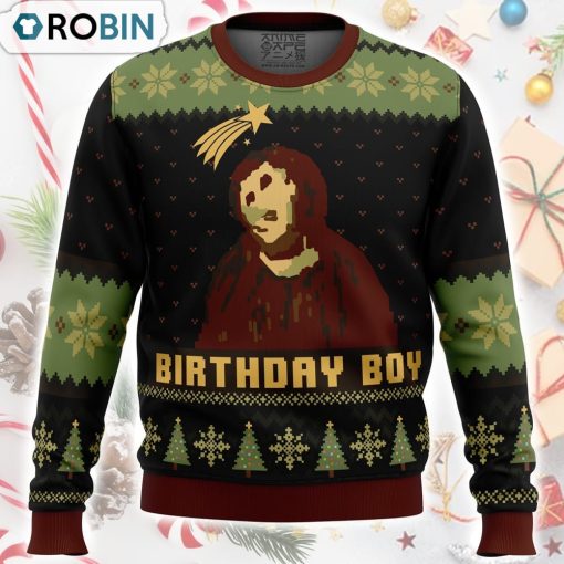 Birthday Boy The Ruined Fresco Of Jesus Ugly Christmas Sweater