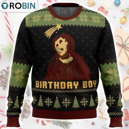 Birthday Boy The Ruined Fresco Of Jesus Ugly Christmas Sweater