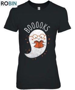 Booooks Ghost Funny Halloween Teacher Book Library Reading Unisex Shirt