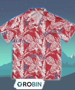 Boston Red Sox Tropical Leaf Hawaiian Shirt, 3D Printed Aloha Shirt