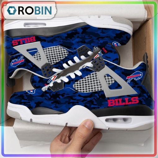 Buffalo Bills Camouflage Personalized Air Jordan 4 Sneaker