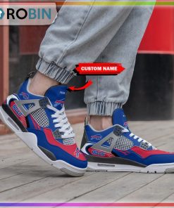 Buffalo Bills Logo NFL Personalized Air Jordan 4 Sneaker Buffalo Bills Logo NFL Personalized Air Jordan 4 Sneaker