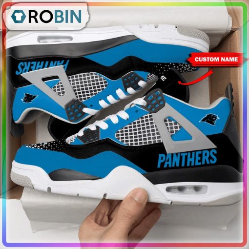 Carolina Panthers Personalized Air Jordan 4 Sneaker