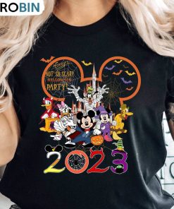 Cartoon 2023 Halloween Party Shirt, Mouse Not So Scary Hoodie Short Sleeve
