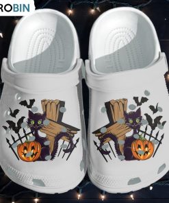 Cat With Trick Or Treat Crocs Shoes Cat With Trick Or Treat Crocs Shoes