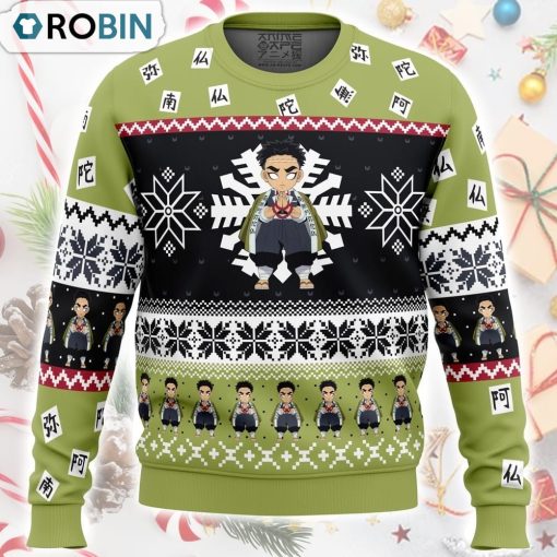 Chibi Christmas Gyomei Himejima Demon Slayer Ugly Christmas Sweater