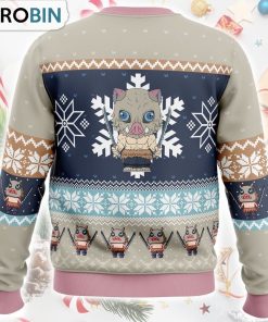 Chibi Christmas Inosuke Hashibira Demon Slayer Ugly Christmas Sweater