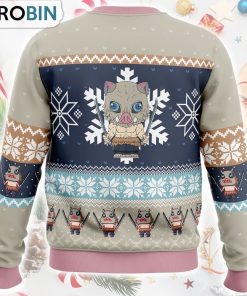 Chibi Christmas Inosuke Hashibira Demon Slayer Ugly Christmas Sweater