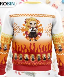 Chibi Christmas Kyojuro Rengoku Demon Slayer Ugly Christmas Sweater