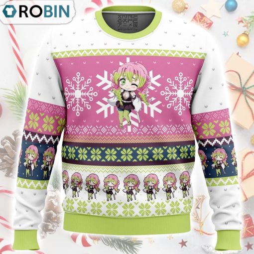 Chibi Christmas Mitsuri Kanroji Demon Slayer Ugly Christmas Sweater
