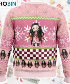 Chibi Christmas Nezuko Kamado Demon Slayer Ugly Christmas Sweater