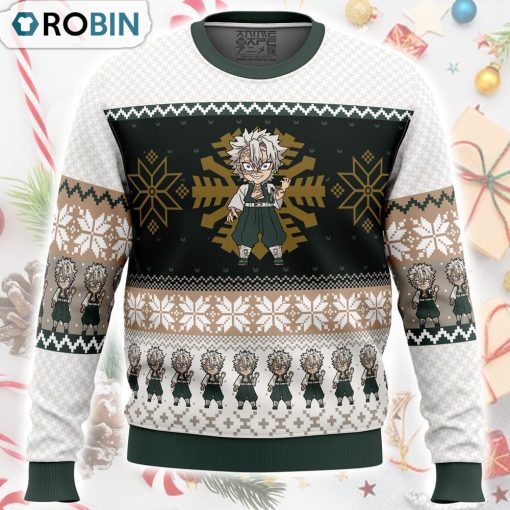 Chibi Christmas Sanemi Shinazugawa Demon Slayer Ugly Christmas Sweater