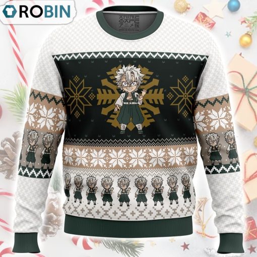 Chibi Christmas Sanemi Shinazugawa Demon Slayer Ugly Christmas Sweater