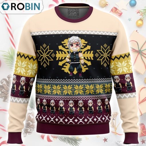 Chibi Christmas Tengen Uzui Demon Slayer Ugly Christmas Sweater