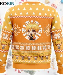 Chibi Christmas Zenitsu Agatsuma Demon Slayer Ugly Christmas Sweater