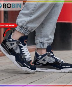 Chicago Bears Heagon Pattern Personalized Air Jordan 4 Sneaker Chicago Bears Heagon Pattern Personalized Air Jordan 4 Sneaker