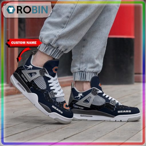 Chicago Bears Heagon Pattern Personalized Air Jordan 4 Sneaker