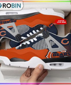Chicago Bears Logo Personalized Air Jordan 4 Sneaker Chicago Bears Logo Personalized Air Jordan 4 Sneaker