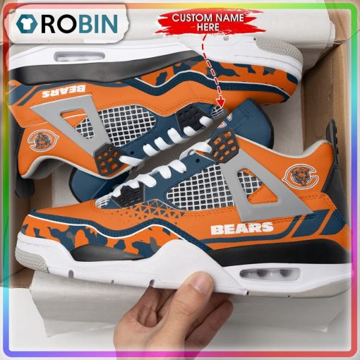 Chicago Bears Orange Camouflage Air Jordan 4 Sneaker