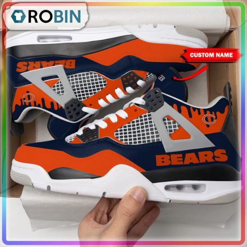 Chicago Bears Paint Personalized Air Jordan 4 Sneaker