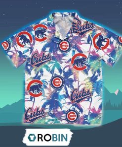 Chicago Cubs Palm Tree Hawaiian Shirt, 3D Printed Aloha Shirt