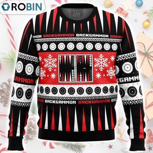 Christmas Backgammon Board Games Ugly Christmas Sweater