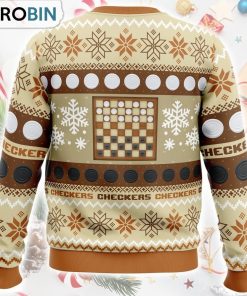 Christmas Checkers Board Games Ugly Christmas Sweater