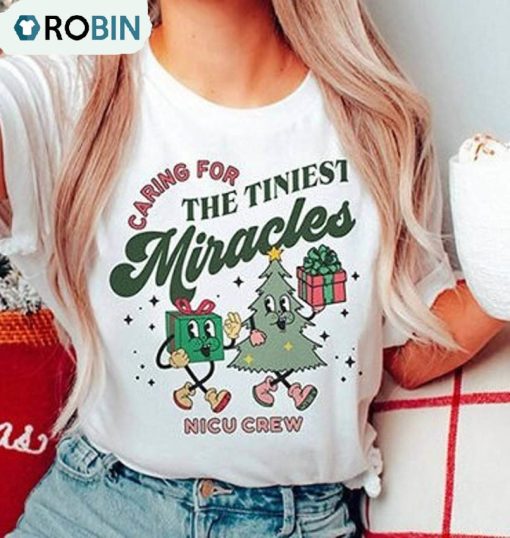 Christmas Nicu Nurse Shirt, Miracles Winter Xmas Long Sleeve Sweatshirt