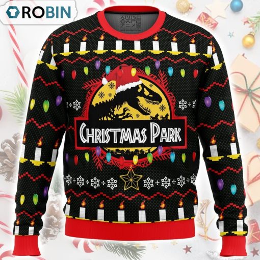 Christmas Park Jurassic Park Ugly Christmas Sweater