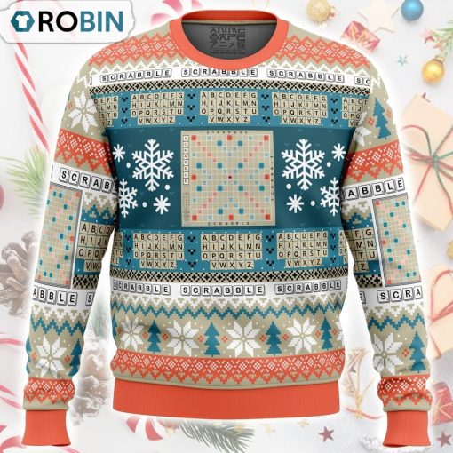 Christmas Scrabble Board Games Ugly Christmas Sweater