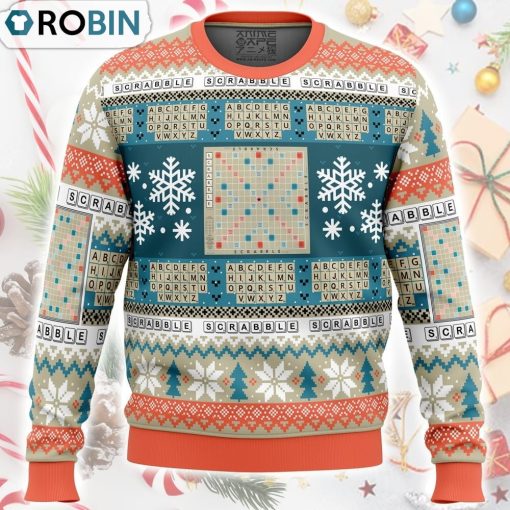 Christmas Scrabble Board Games Ugly Christmas Sweater