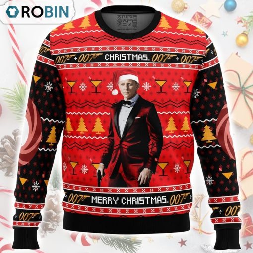 Christmas, Merry Christmas 007 James Bond Ugly Christmas Sweater