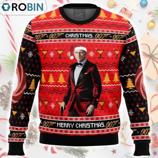 Christmas, Merry Christmas 007 James Bond Ugly Christmas Sweater